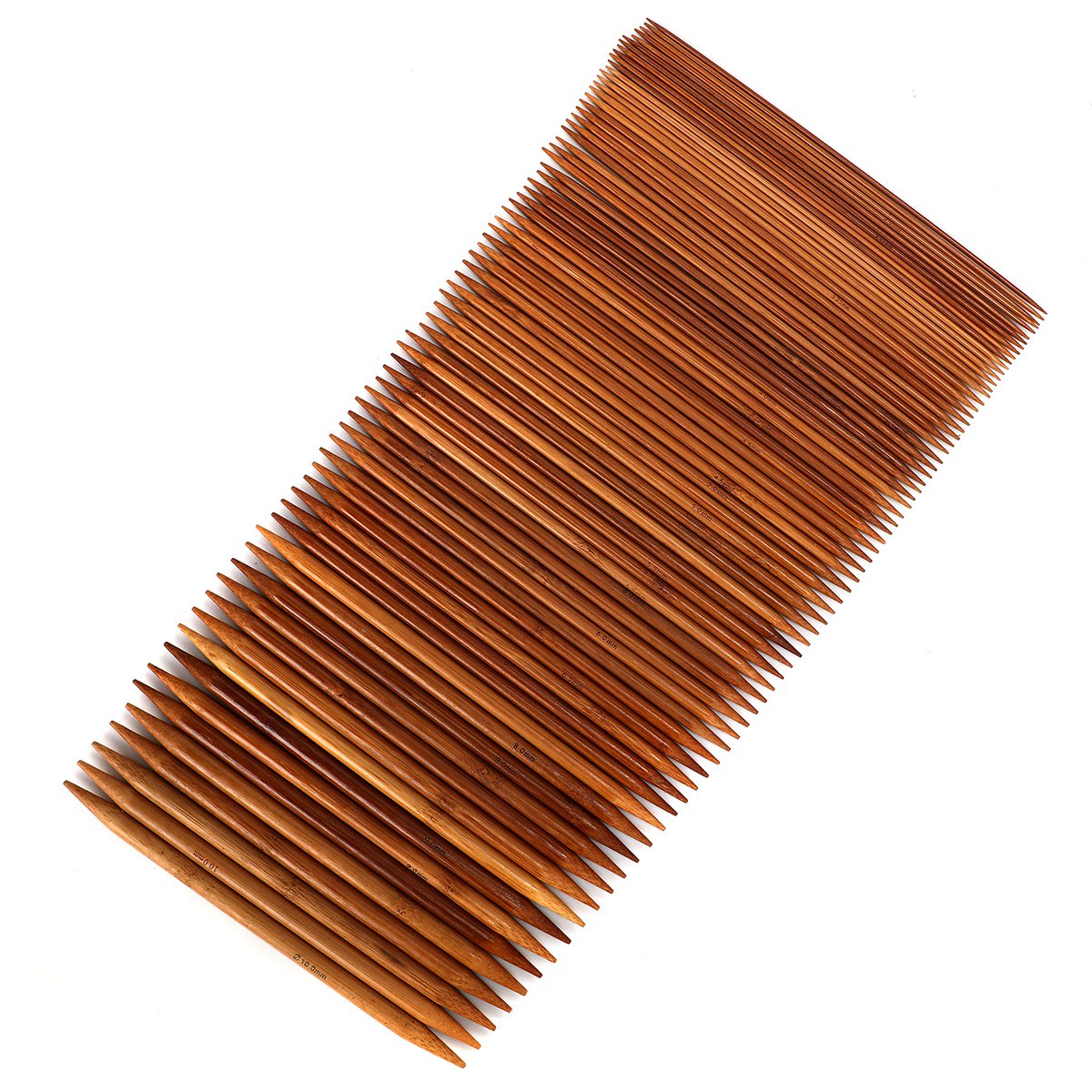 75Pcs / Set 15 Sizes Double Pointed Bamboo Knitting Needles Sweater Knitting Gloves Socks Craft Tool, Length: 20cm