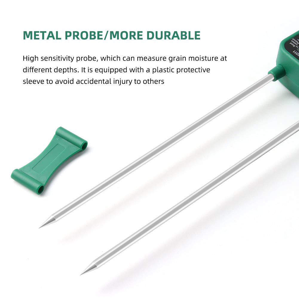 YIERYI YY-1011 Grain Water Meter Digital LCD Backlit Grain Humidity Meter for Corn Rice Peanut Soybean, Voice Announcement