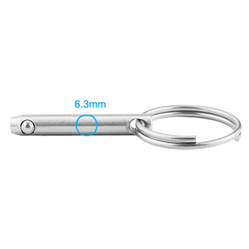 3Pcs / Set 6.3 x 38mm 316 Stainless Steel Ball Pin Quick Release Safety Pin Spring Steel Ball Pin Boat Accessories