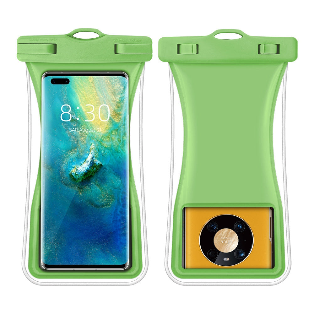 TPU Waterproof Bag for Under 7.2-inches Mobile Phone Beach Pool Phone Dry Bag with Floating Airbag - Green