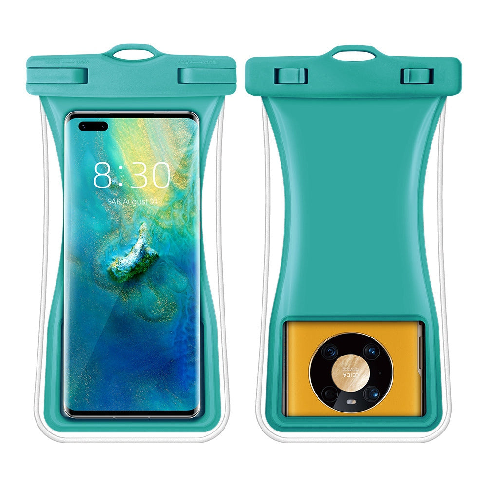 TPU Waterproof Bag for Under 7.2-inches Mobile Phone Beach Pool Phone Dry Bag with Floating Airbag - Macaroon Blue