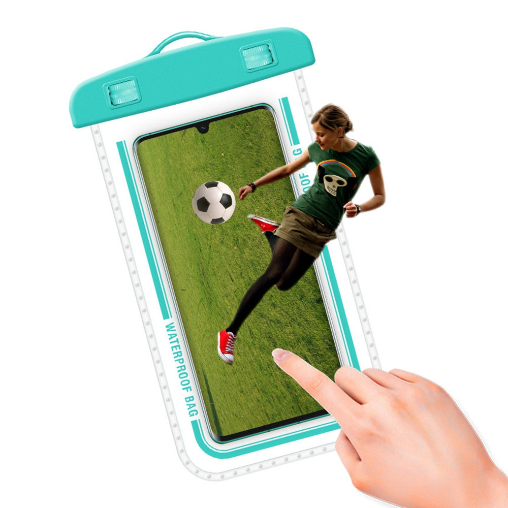 PVC Waterproof Bag with Lanyard for Under 7.2-inches Cell Phone Dry Bag for Pools, Beaches, Fishing - Green