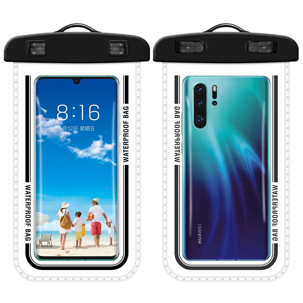 PVC Waterproof Bag with Lanyard for Under 7.2-inches Cell Phone Dry Bag for Pools, Beaches, Fishing - Black