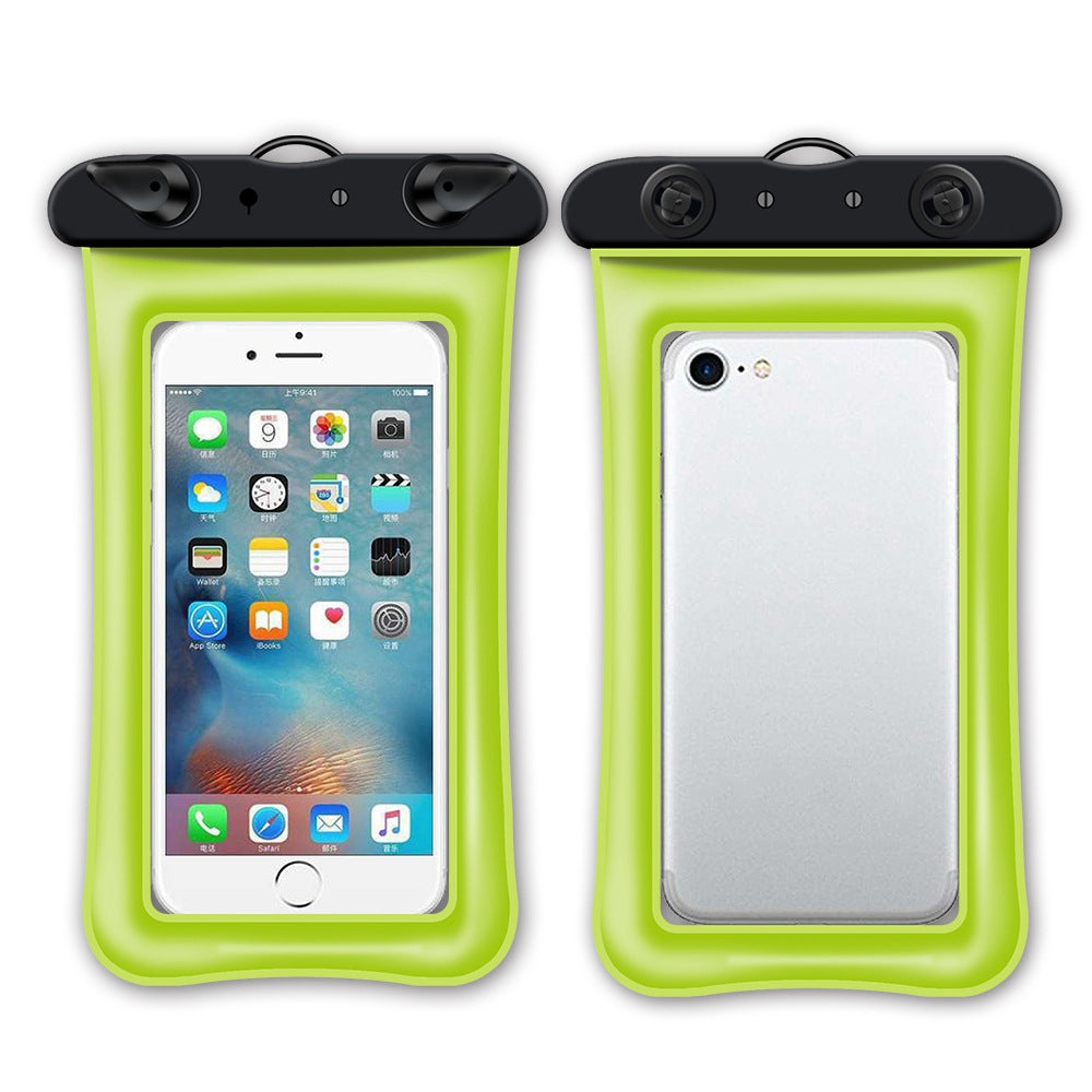 Floating Airbag Waterproof Bag for Under 7.2-inches Cell Phone Beach Pool Phone Dry Bag with Lanyard - Green