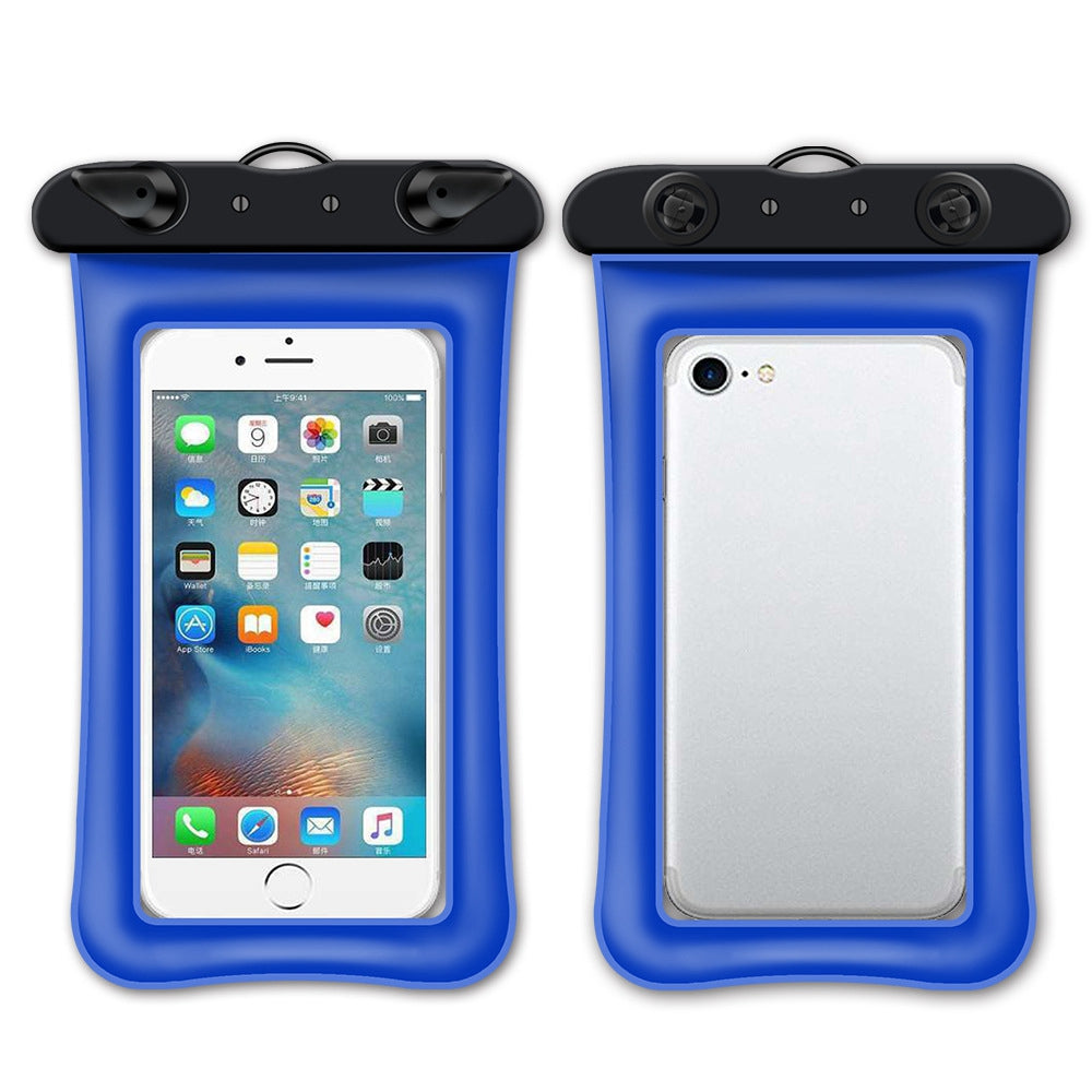Floating Airbag Waterproof Bag for Under 7.2-inches Cell Phone Beach Pool Phone Dry Bag with Lanyard - Blue
