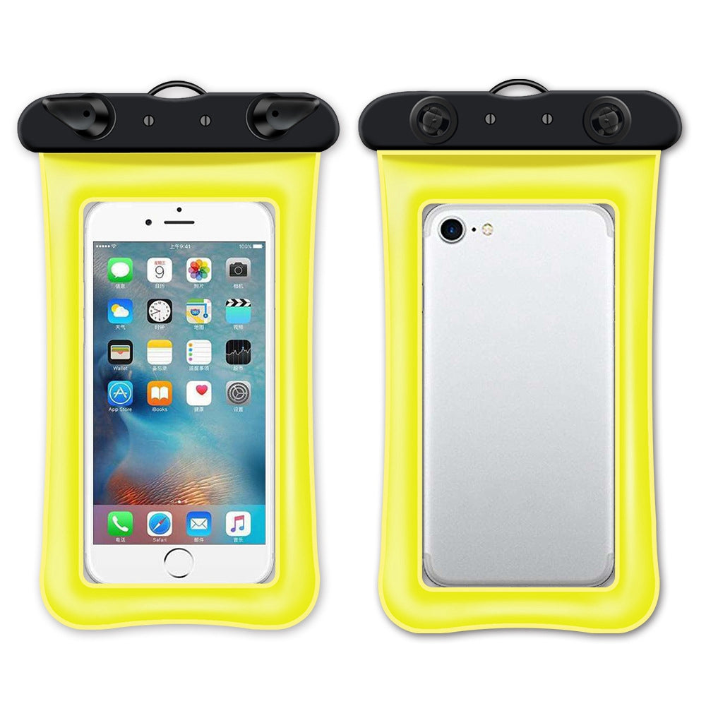 Floating Airbag Waterproof Bag for Under 7.2-inches Cell Phone Beach Pool Phone Dry Bag with Lanyard - Yellow