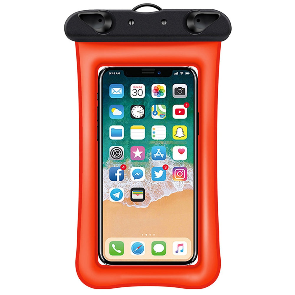 Floating Airbag Waterproof Bag for Under 7.2-inches Cell Phone Beach Pool Phone Dry Bag with Lanyard - Orange