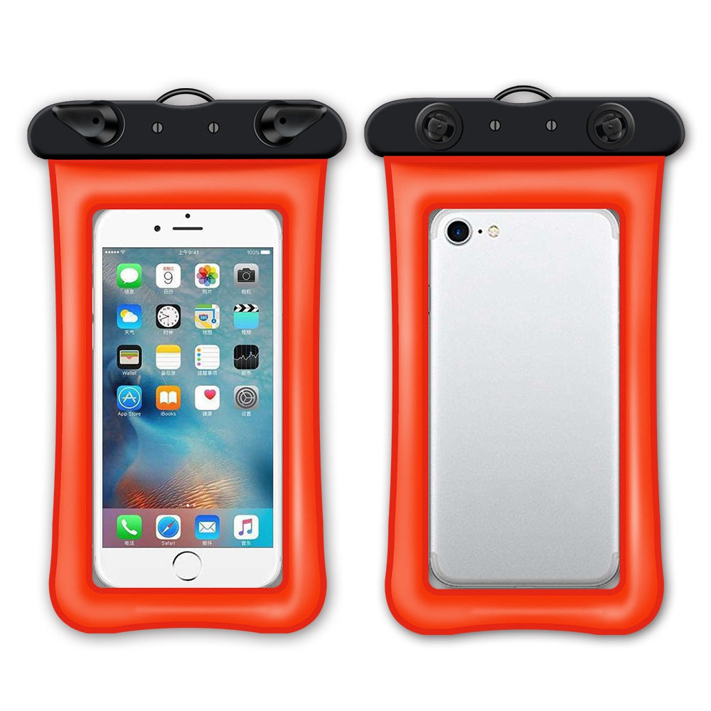 Floating Airbag Waterproof Bag for Under 7.2-inches Cell Phone Beach Pool Phone Dry Bag with Lanyard - Orange