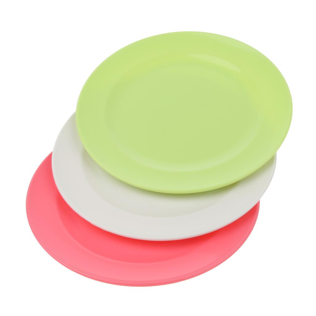 2pcs Plates Set Food Container Dishes Camping Outdoor Storage Bowl Pink