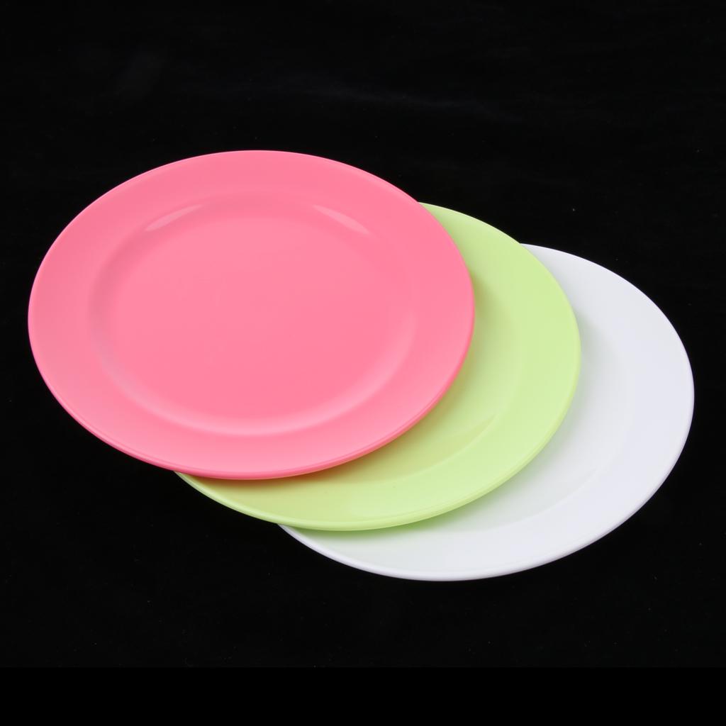 2pcs Plates Set Food Container Dishes Camping Outdoor Storage Bowl Pink