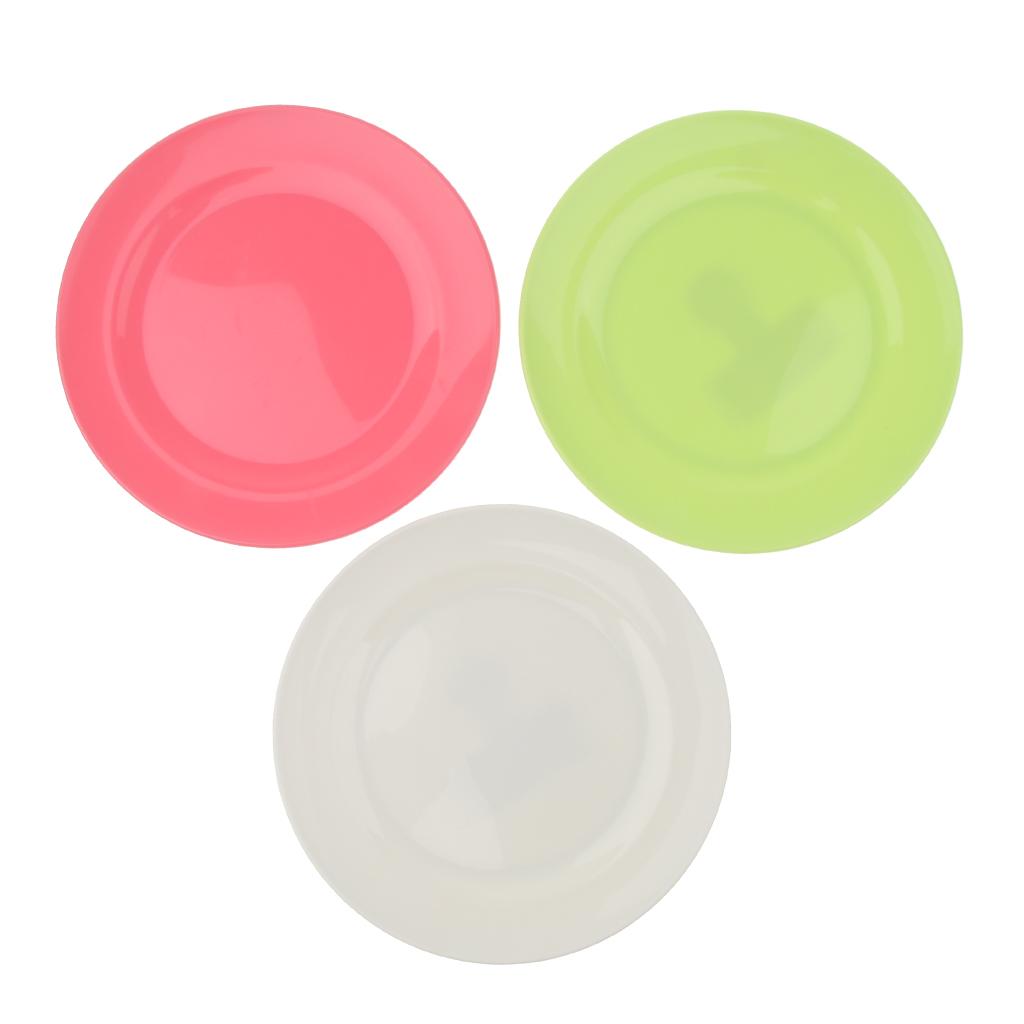 2pcs Plates Set Food Container Dishes Camping Outdoor Storage Bowl Pink