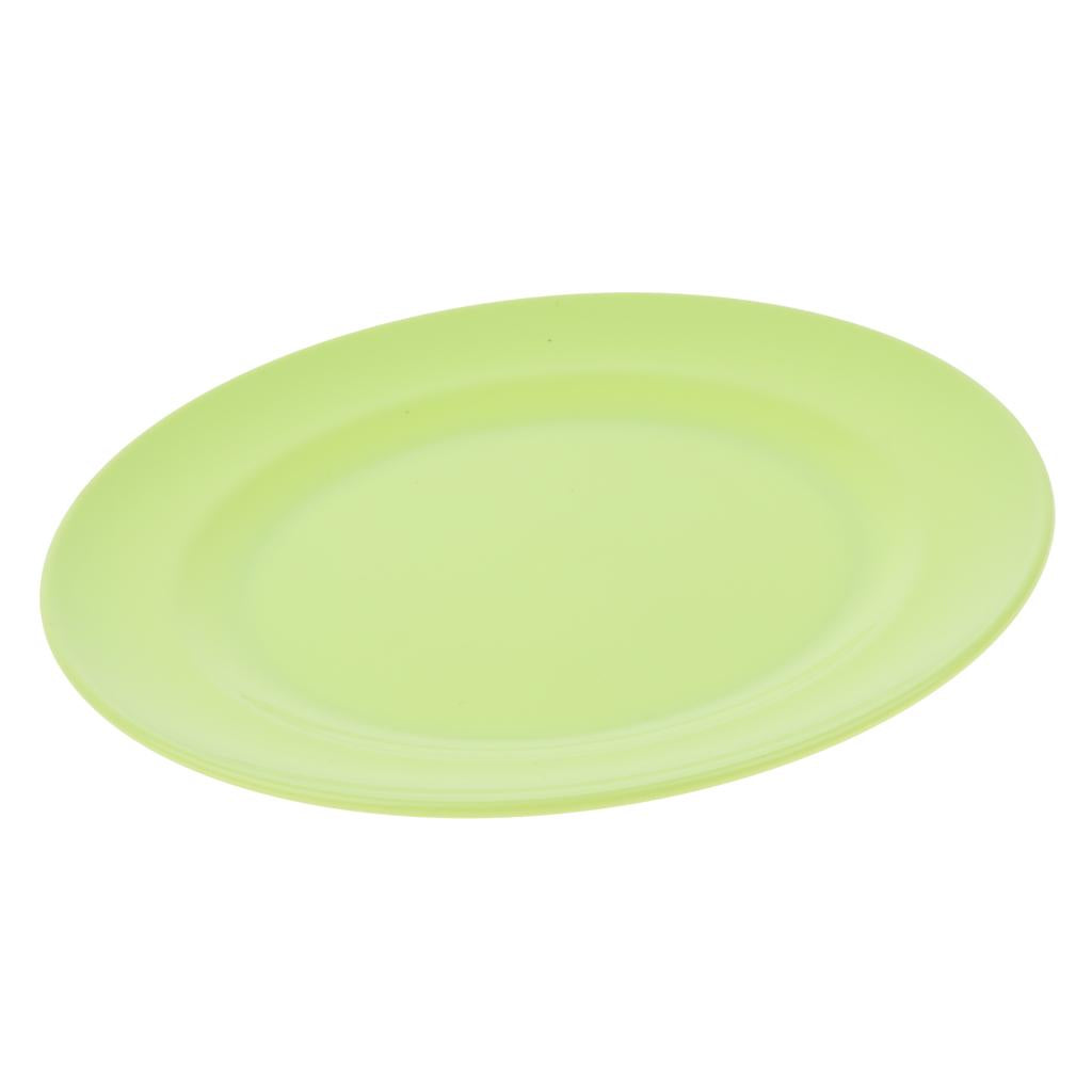 2pcs Plates Set Food Container Dishes Camping Outdoor Storage Bowl Green