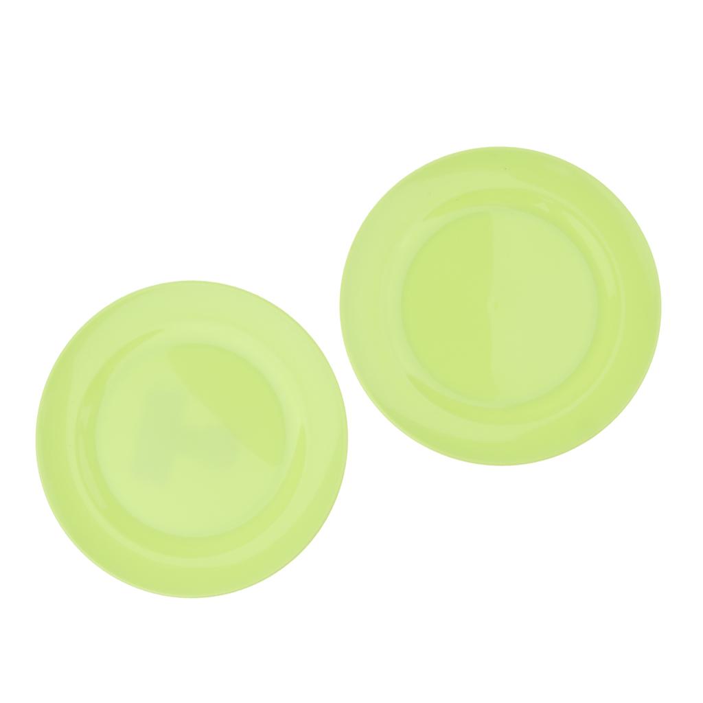 2pcs Plates Set Food Container Dishes Camping Outdoor Storage Bowl Green