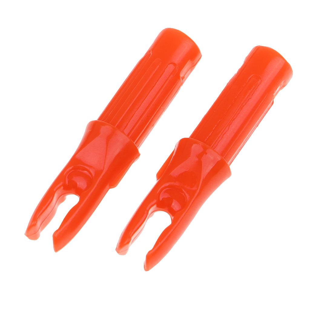 12 Pieces Plastic Archery Arrow Nocks for Arrows ID 6.2mm Orange