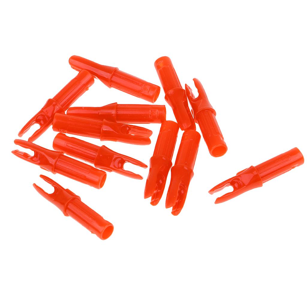 12 Pieces Plastic Archery Arrow Nocks for Arrows ID 6.2mm Orange