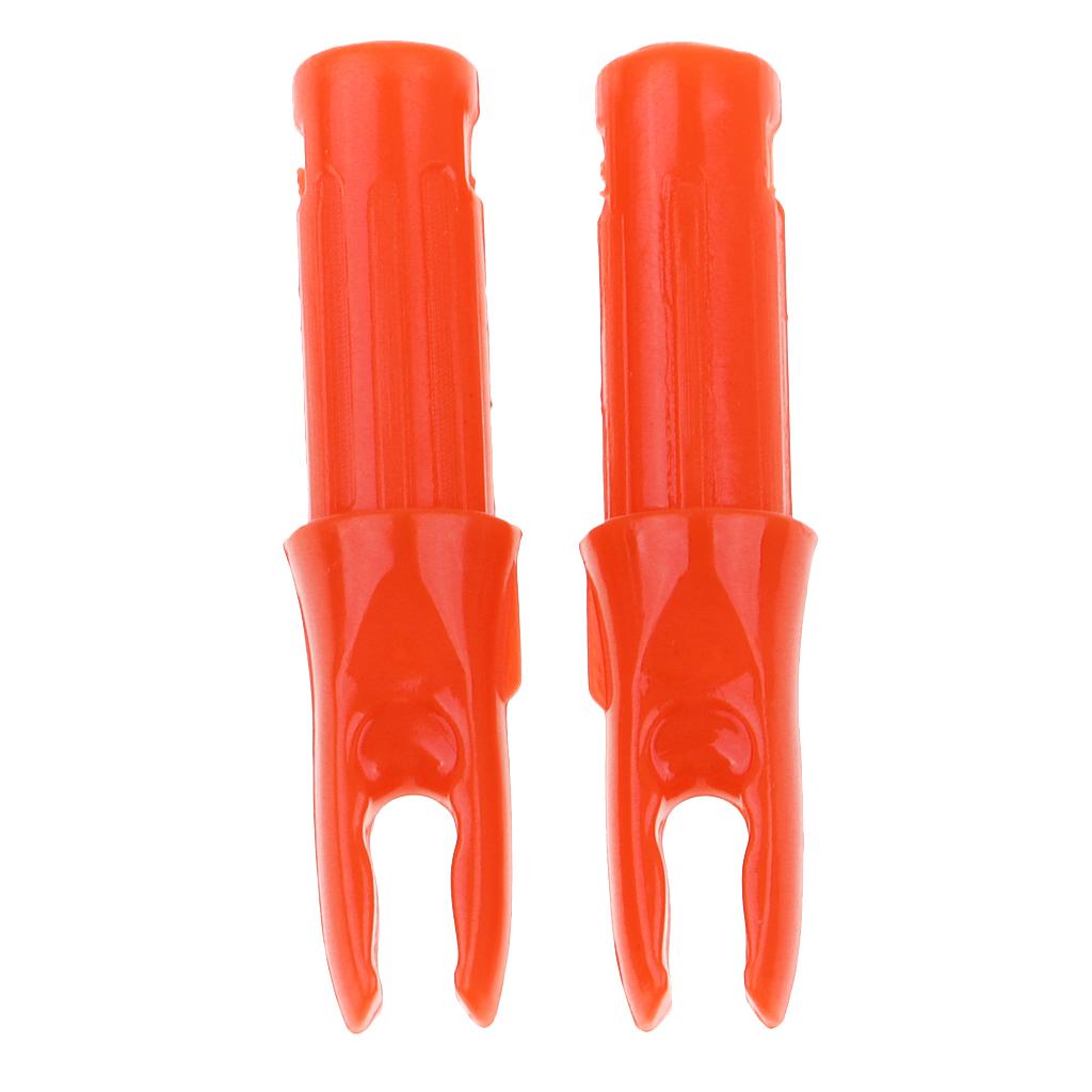 12 Pieces Plastic Archery Arrow Nocks for Arrows ID 6.2mm Orange