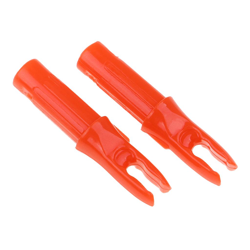 12 Pieces Plastic Archery Arrow Nocks for Arrows ID 6.2mm Orange