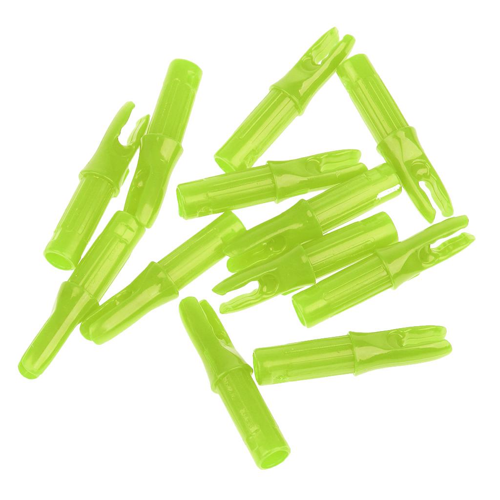12 Pieces Plastic Archery Arrow Nocks for Arrows ID 6.2mm Yellow