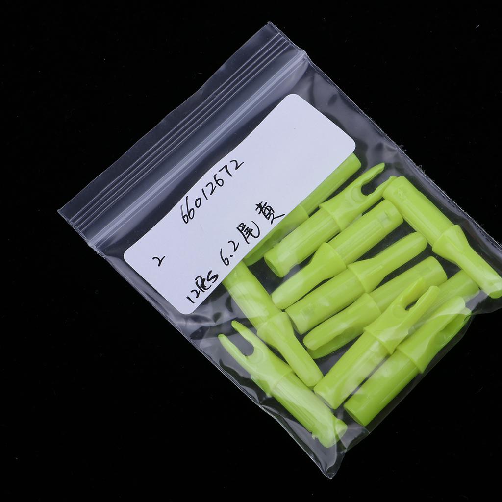 12 Pieces Plastic Archery Arrow Nocks for Arrows ID 6.2mm Yellow