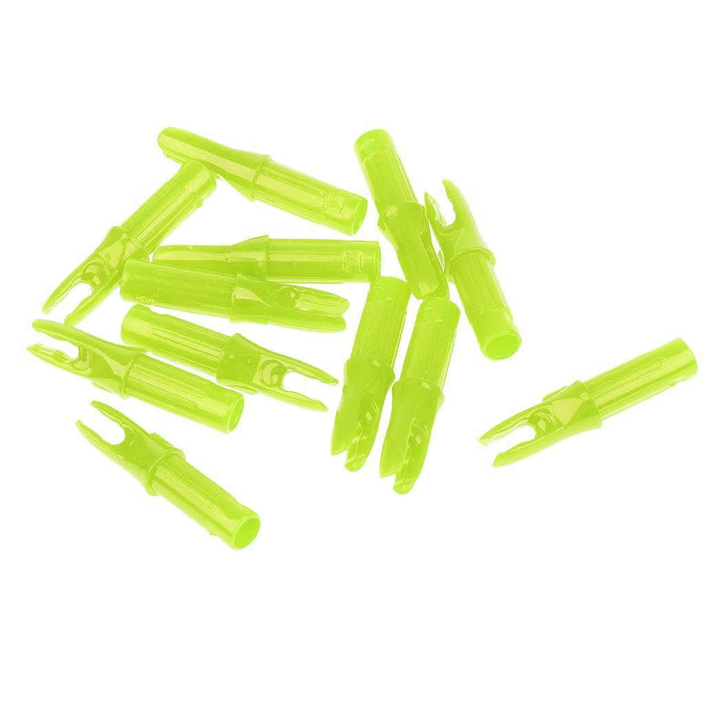 12 Pieces Plastic Archery Arrow Nocks for Arrows ID 6.2mm Yellow