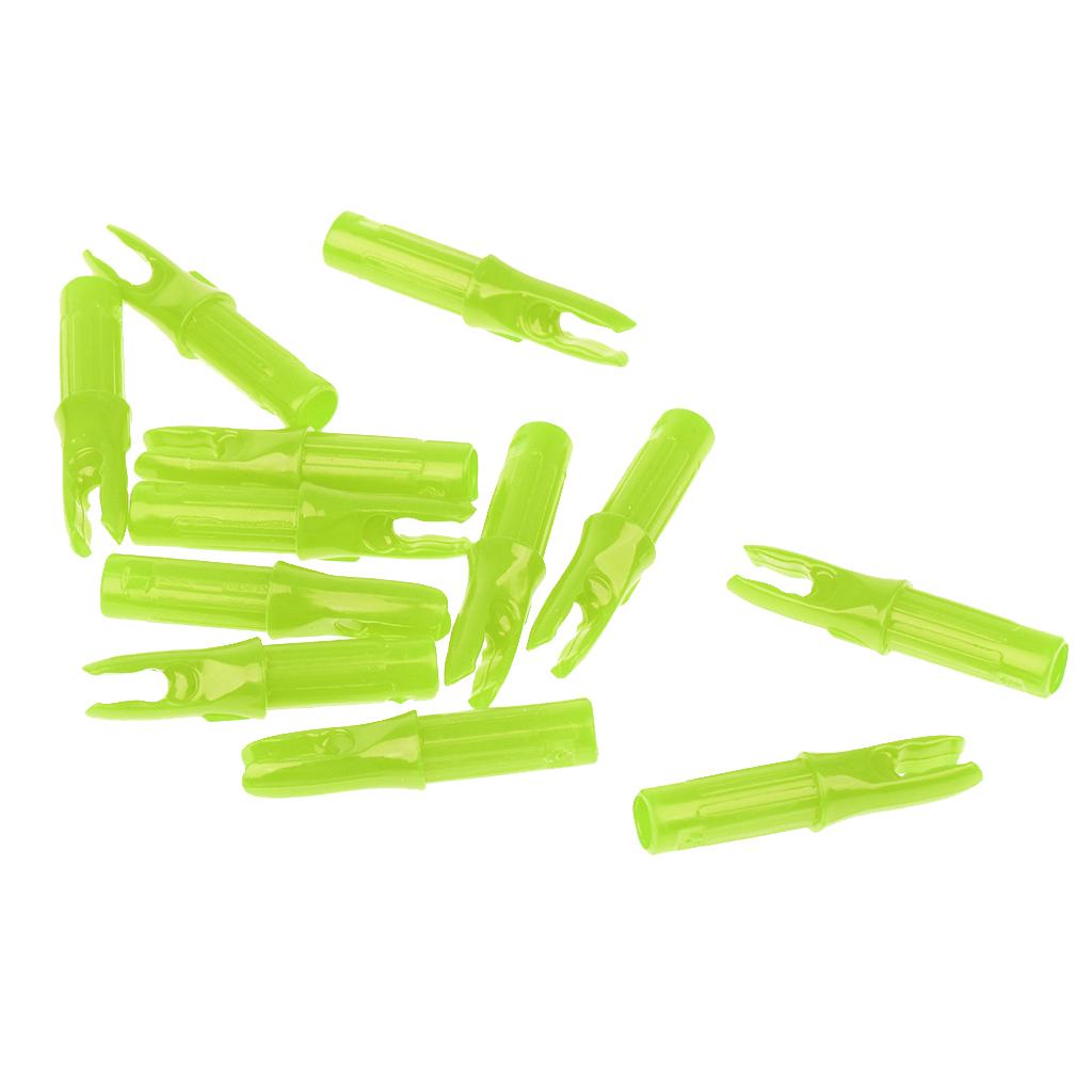 12 Pieces Plastic Archery Arrow Nocks for Arrows ID 6.2mm Yellow