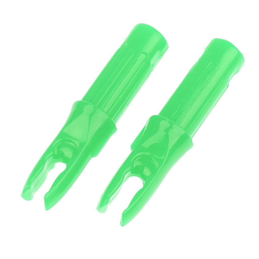 12 Pieces Plastic Archery Arrow Nocks for Arrows ID 6.2mm Green