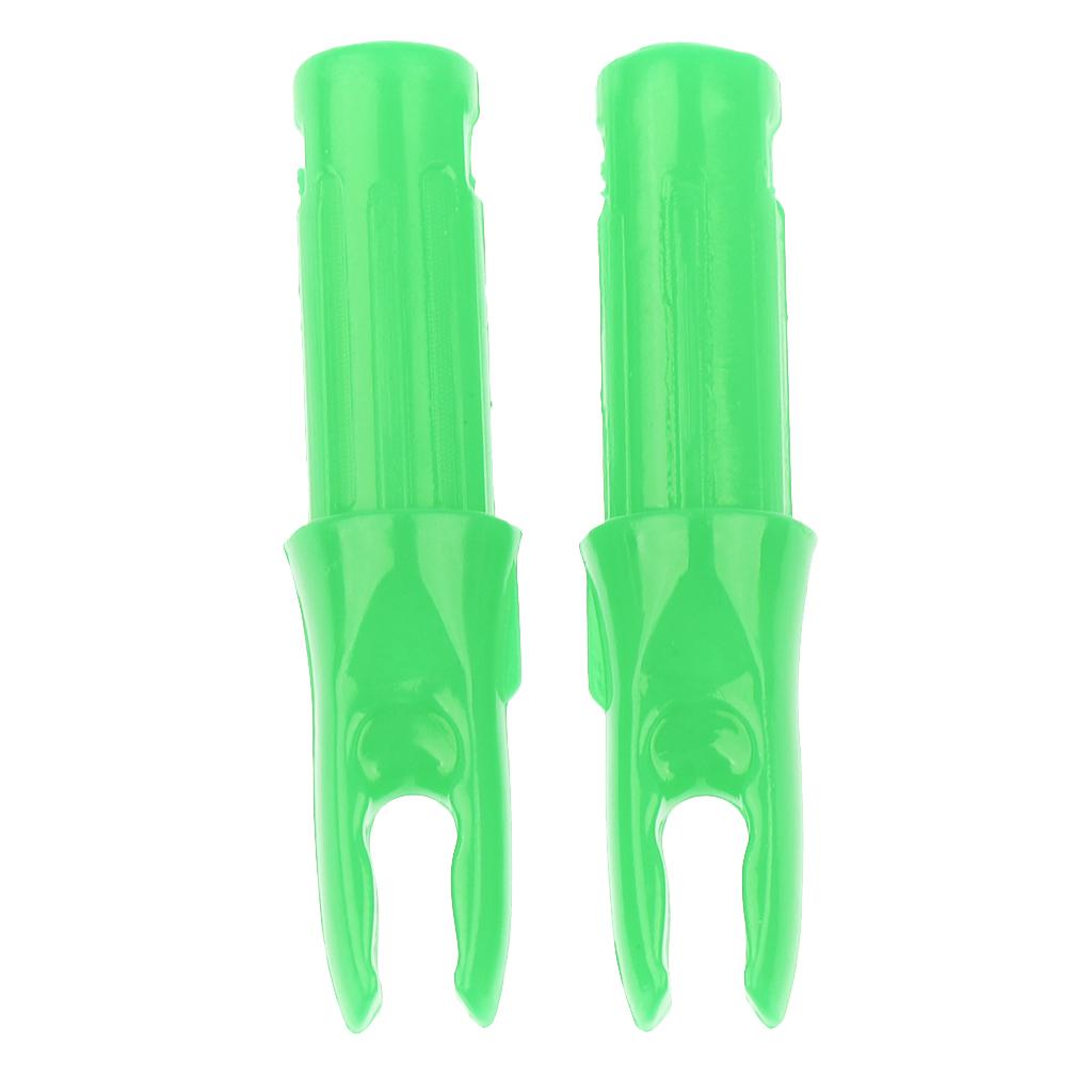 12 Pieces Plastic Archery Arrow Nocks for Arrows ID 6.2mm Green