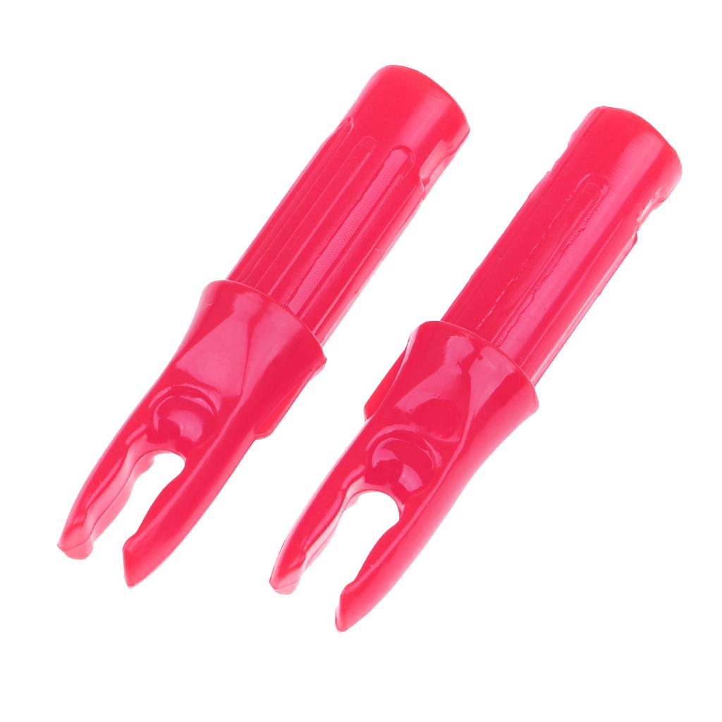 12 Pieces Plastic Archery Arrow Nocks for Arrows ID 6.2mm Pink