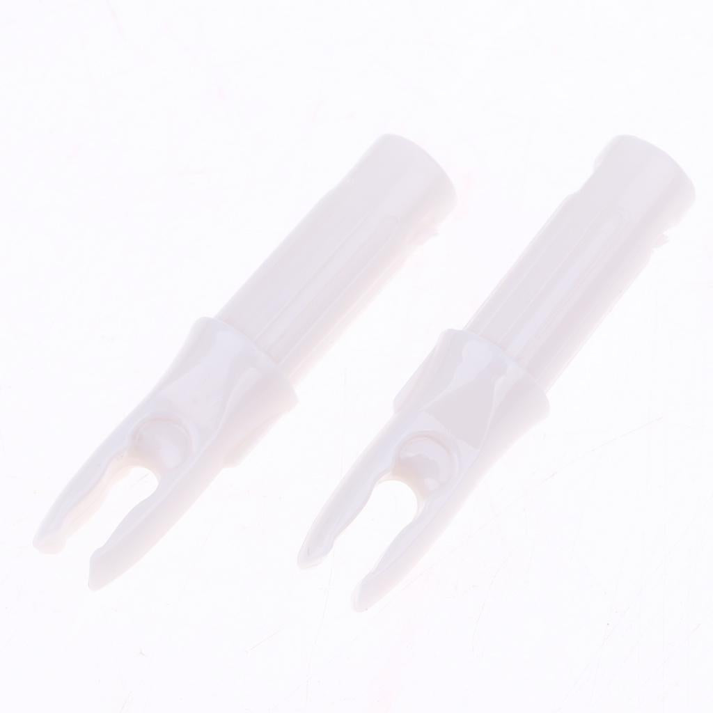 12 Pieces Plastic Archery Arrow Nocks for Arrows ID 6.2mm White