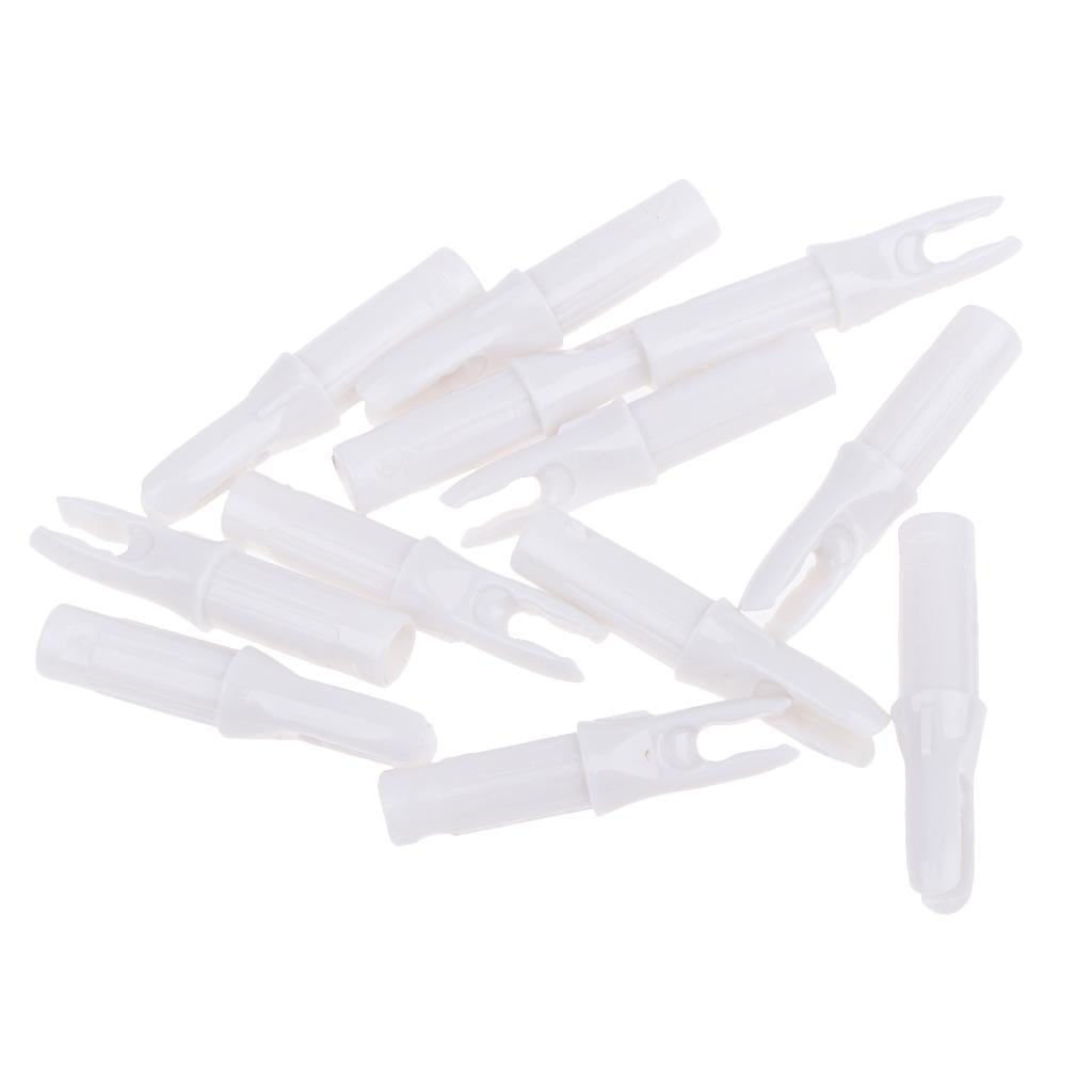 12 Pieces Plastic Archery Arrow Nocks for Arrows ID 6.2mm White
