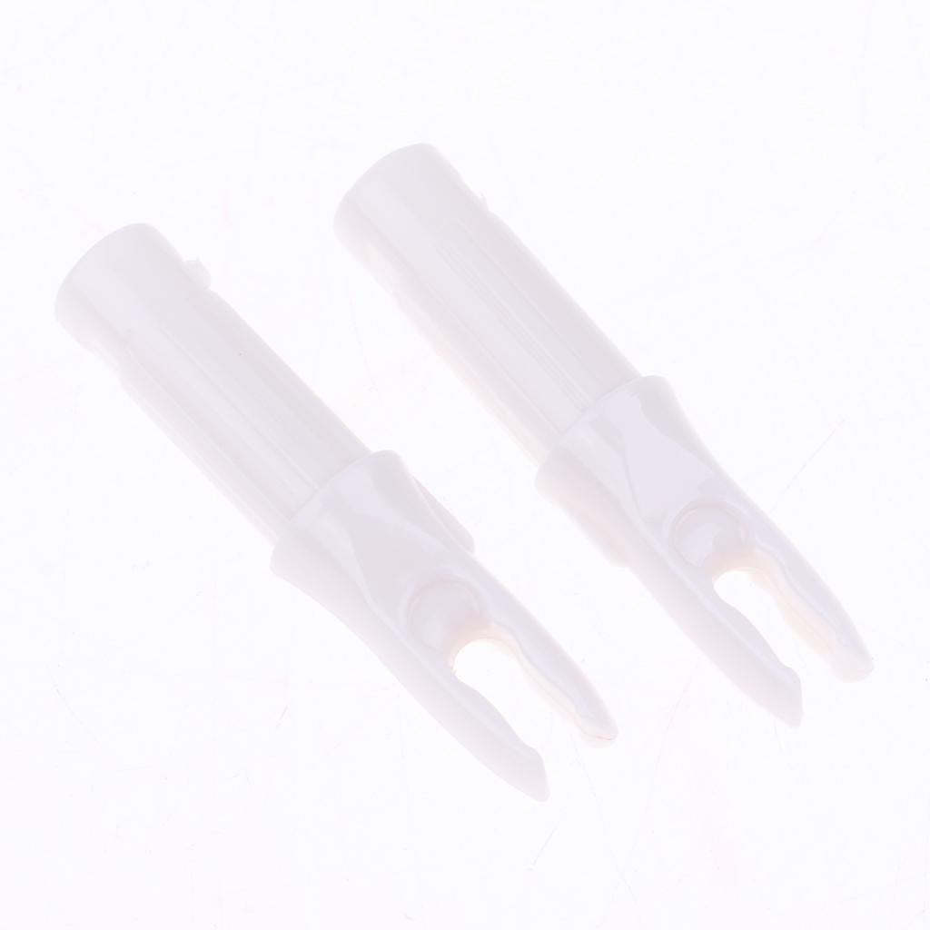 12 Pieces Plastic Archery Arrow Nocks for Arrows ID 6.2mm White