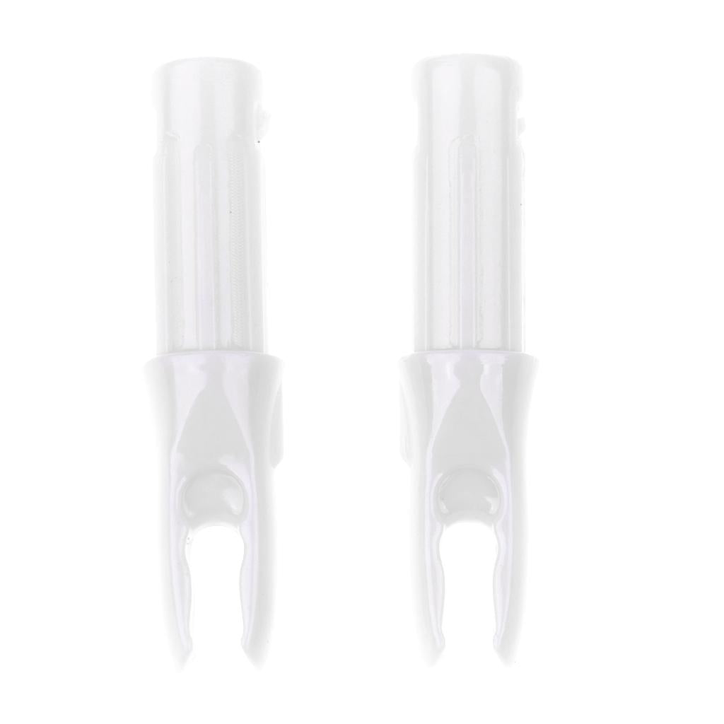 12 Pieces Plastic Archery Arrow Nocks for Arrows ID 6.2mm White