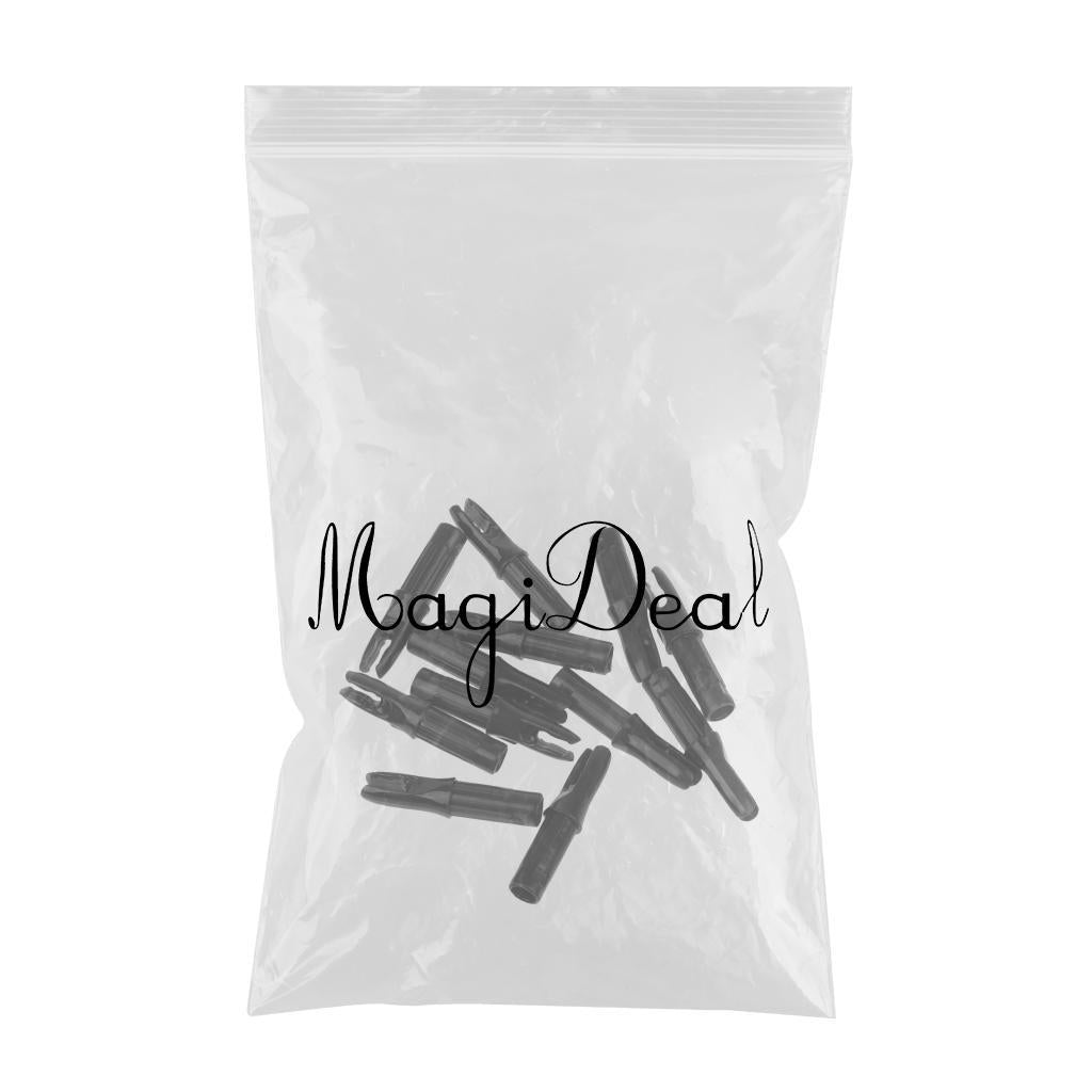 12 Pieces Plastic Archery Arrow Nocks for Arrows ID 6.2mm Black