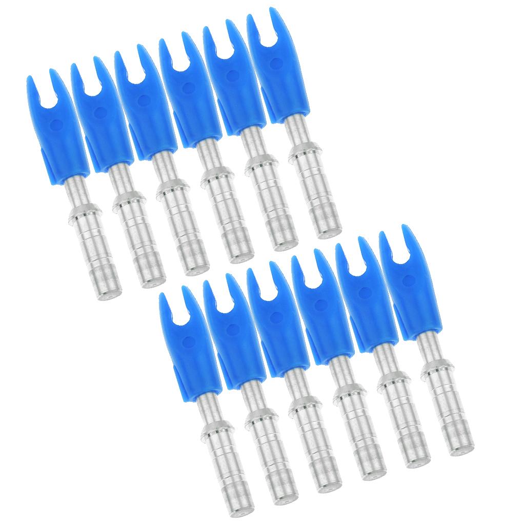 12 Pieces Plastic Archery Precision Nocks for ID 4.2mm Arrow Shaft Universal Blue
