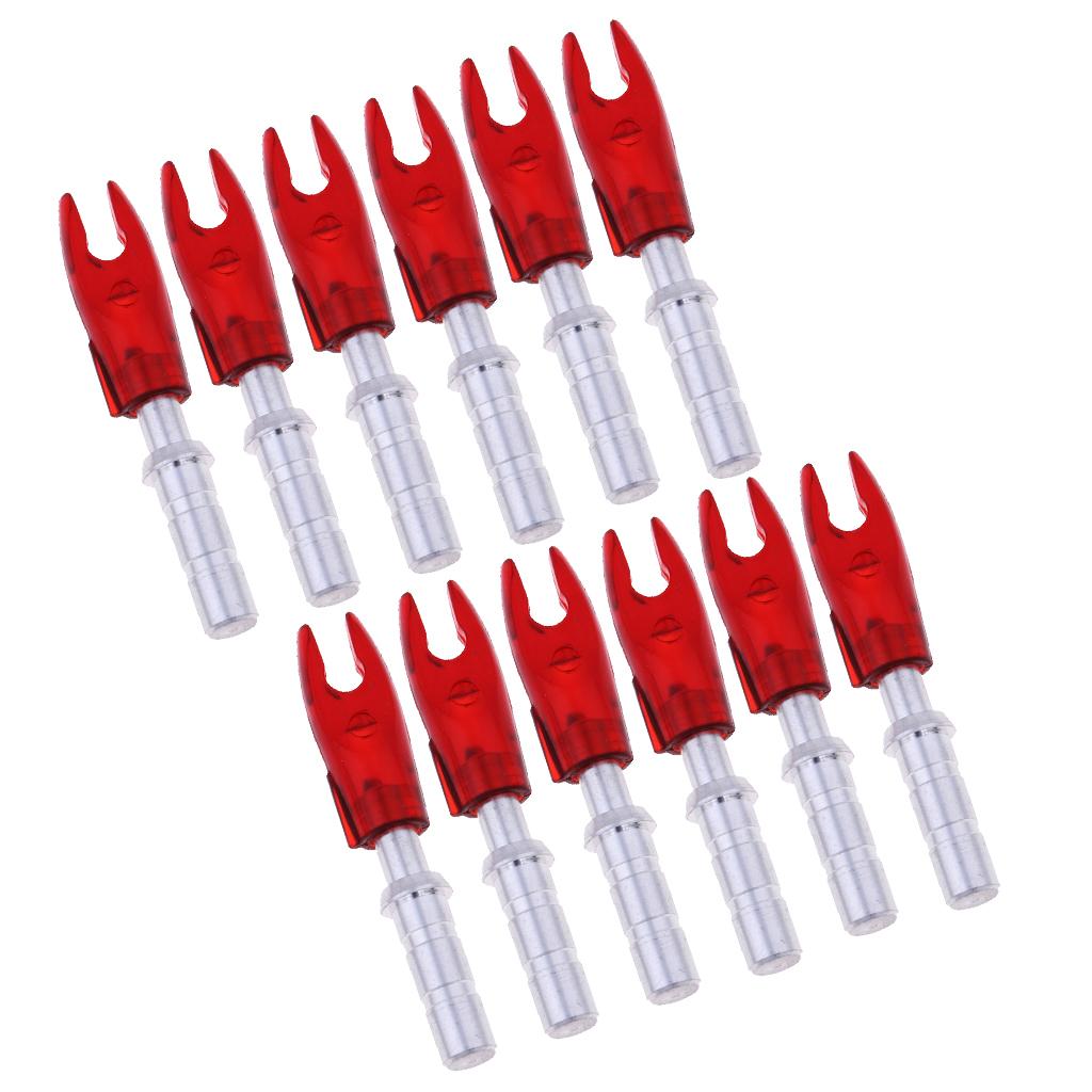 12 Pieces Plastic Archery Precision Nocks for ID 4.2mm Arrow Shaft Universal Red