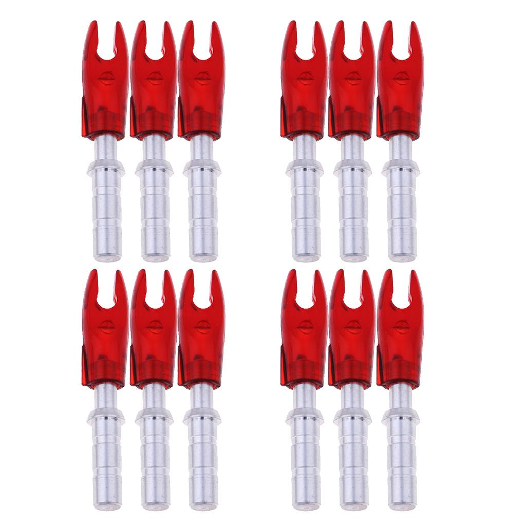 12 Pieces Plastic Archery Precision Nocks for ID 4.2mm Arrow Shaft Universal Red