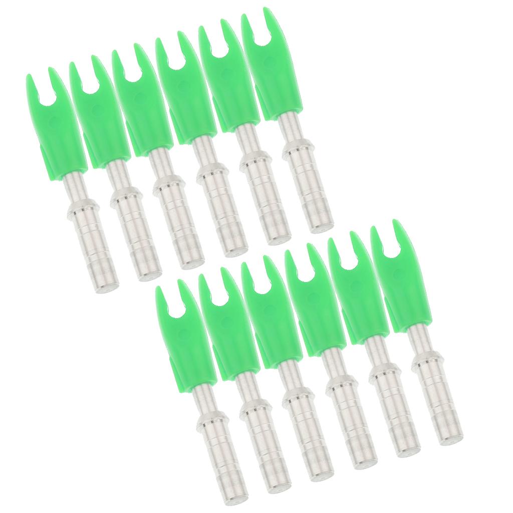 12 Pieces Plastic Archery Precision Nocks for ID 4.2mm Arrow Shaft Universal Green