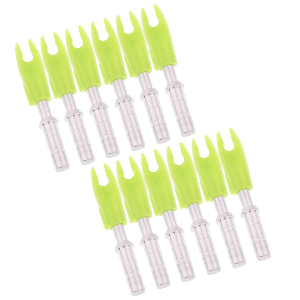 12 Pieces Plastic Archery Precision Nocks for ID 4.2mm Arrow Shaft Universal Yellow