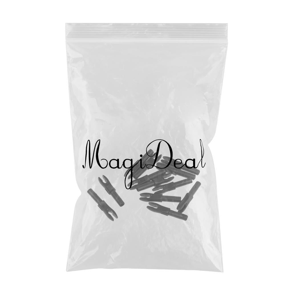 12 Pieces Plastic Archery Precision Nocks for ID 4.2mm Arrow Shaft Black