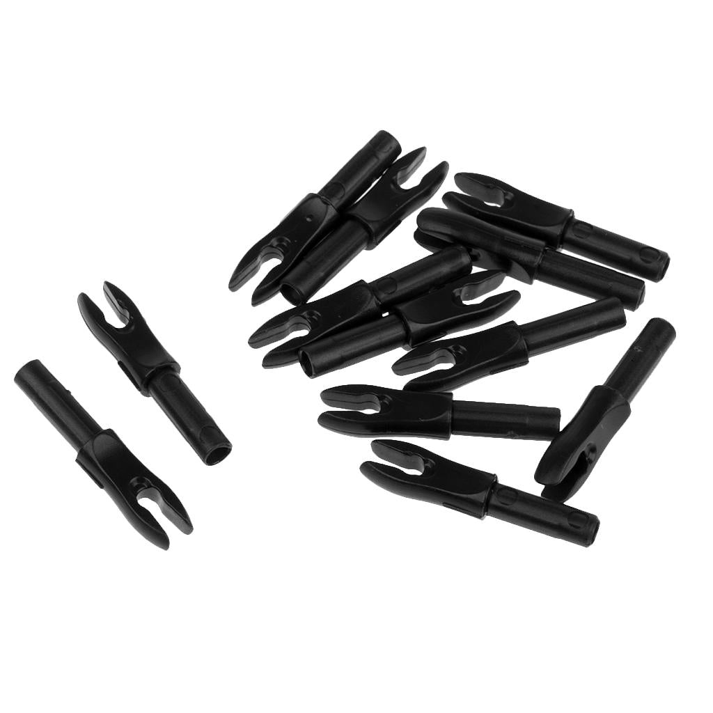 12 Pieces Plastic Archery Precision Nocks for ID 4.2mm Arrow Shaft Black