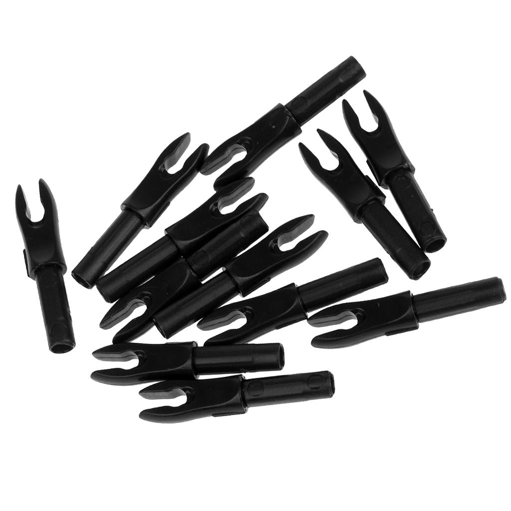 12 Pieces Plastic Archery Precision Nocks for ID 4.2mm Arrow Shaft Black