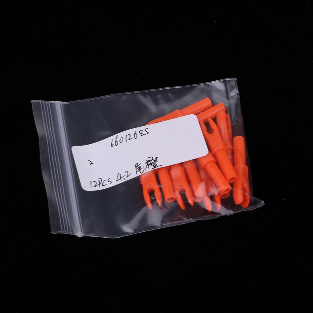 12 Pieces Plastic Archery Precision Nocks for ID 4.2mm Arrow Shaft Orange