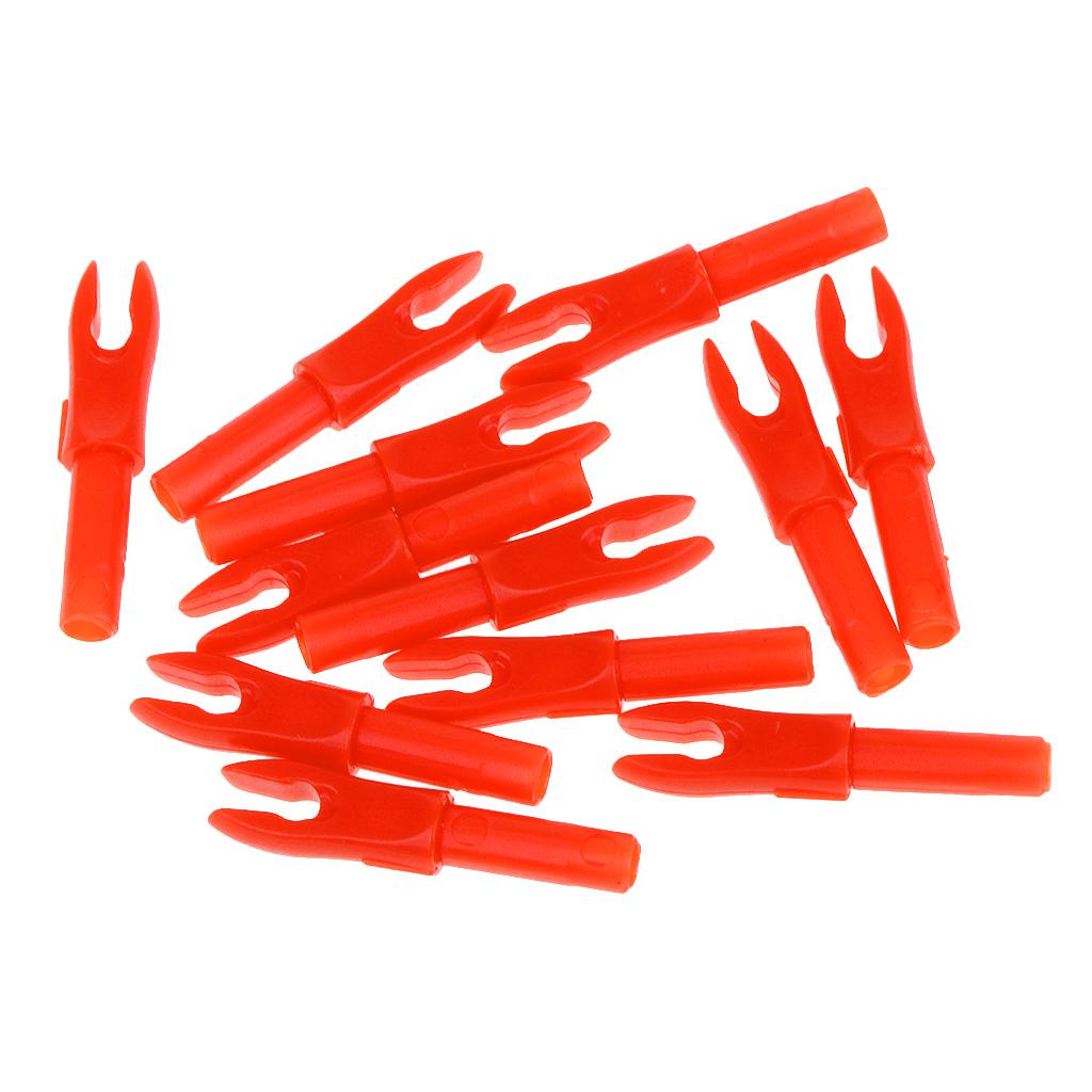 12 Pieces Plastic Archery Precision Nocks for ID 4.2mm Arrow Shaft Orange