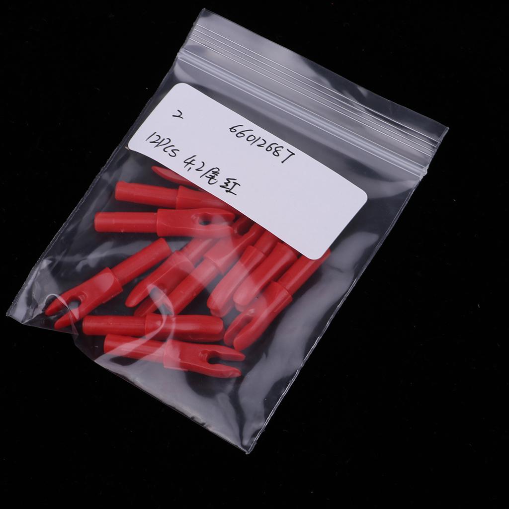 12 Pieces Plastic Archery Precision Nocks for ID 4.2mm Arrow Shaft Red