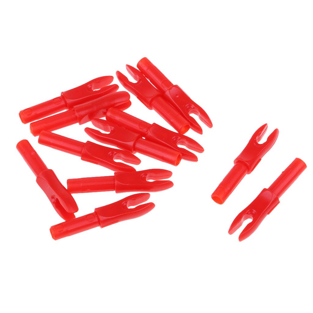 12 Pieces Plastic Archery Precision Nocks for ID 4.2mm Arrow Shaft Red