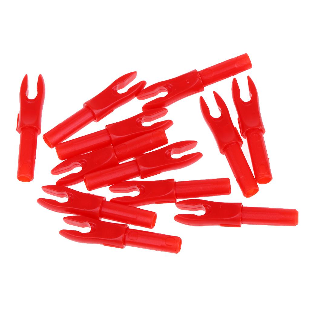 12 Pieces Plastic Archery Precision Nocks for ID 4.2mm Arrow Shaft Red