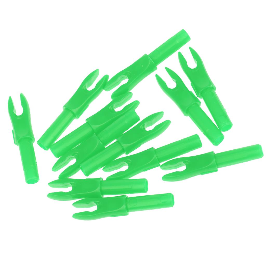 12 Pieces Plastic Archery Precision Nocks for ID 4.2mm Arrow Shaft Green