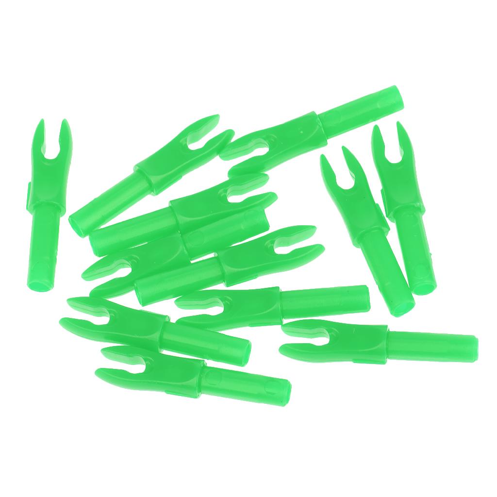 12 Pieces Plastic Archery Precision Nocks for ID 4.2mm Arrow Shaft Green