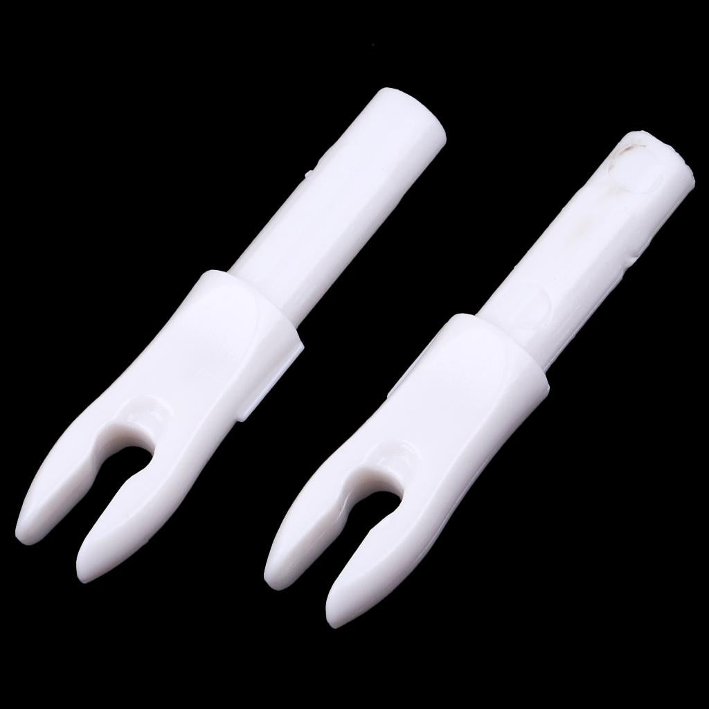 12 Pieces Plastic Archery Precision Nocks for ID 4.2mm Arrow Shaft White