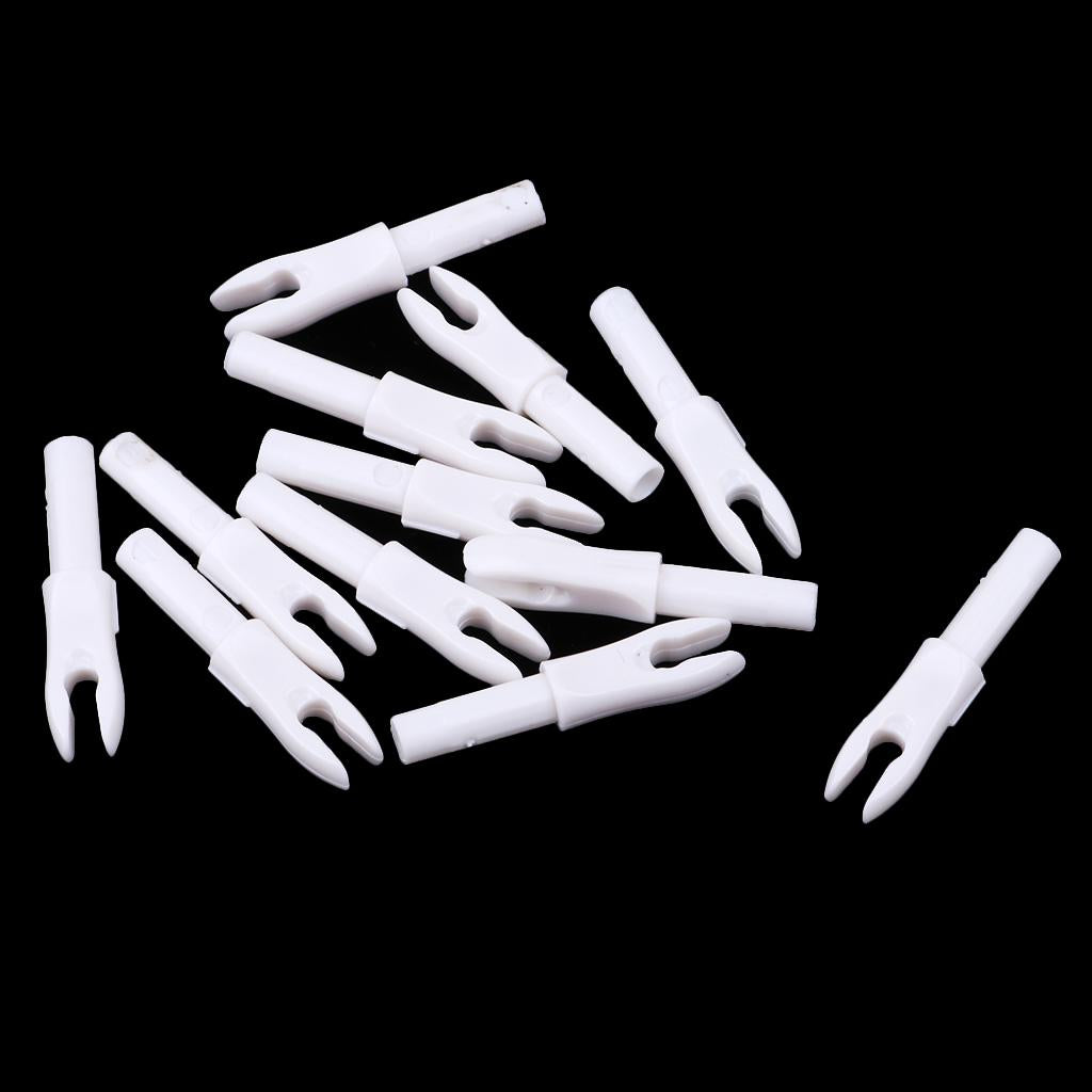 12 Pieces Plastic Archery Precision Nocks for ID 4.2mm Arrow Shaft White